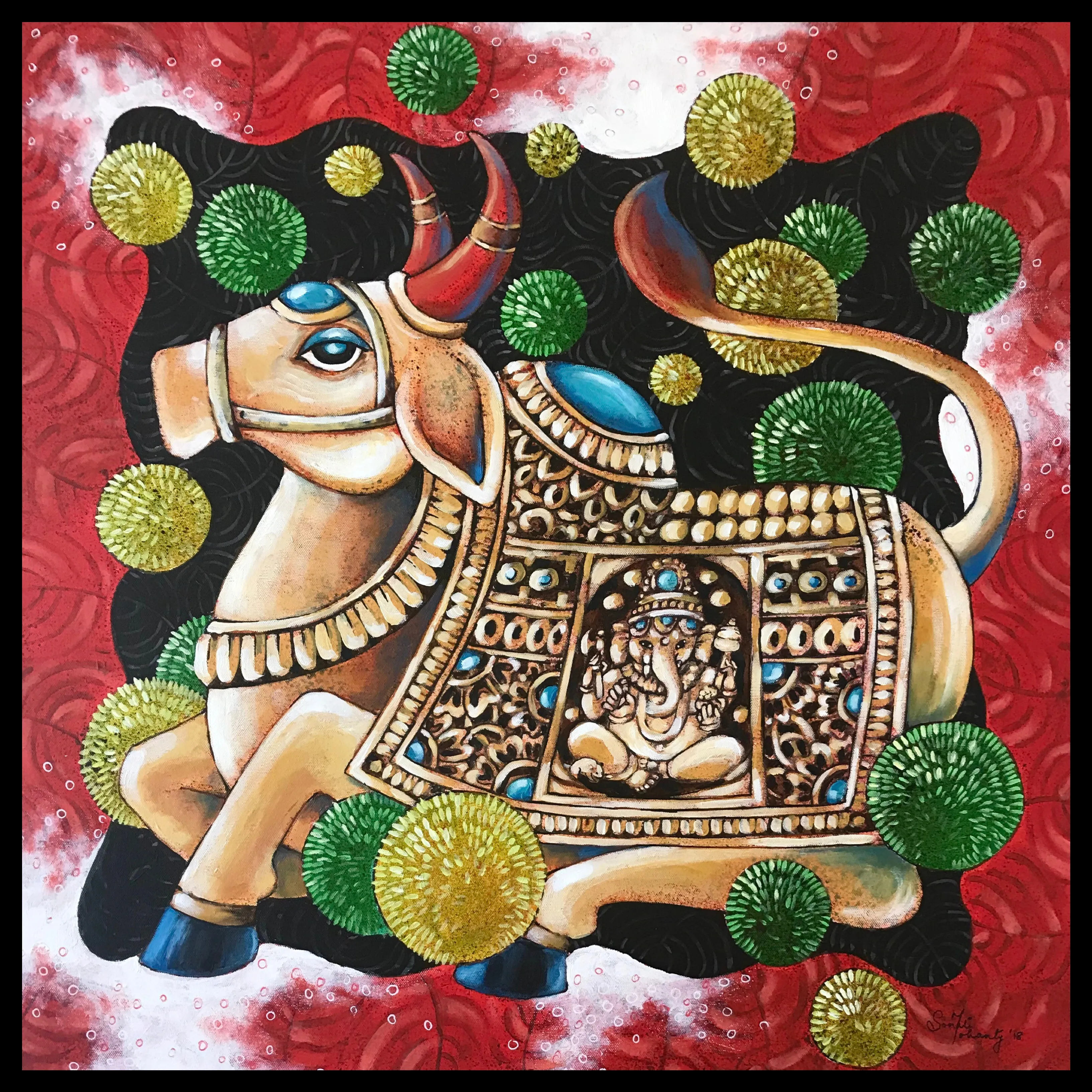 Mohanty Sonali Embellished Steer 30X30in